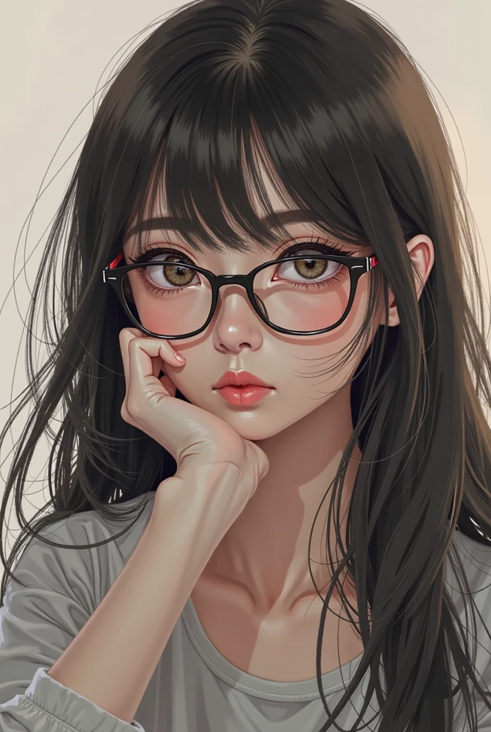 Erotic、Bedroom、Completely naked、slender、Smooth, very beautiful, white skin A girl about 10 years old、Glasses、Black Hair、Sweat、Expressionless、Close-up of face child Small Big eyes Small breasts Watch dick