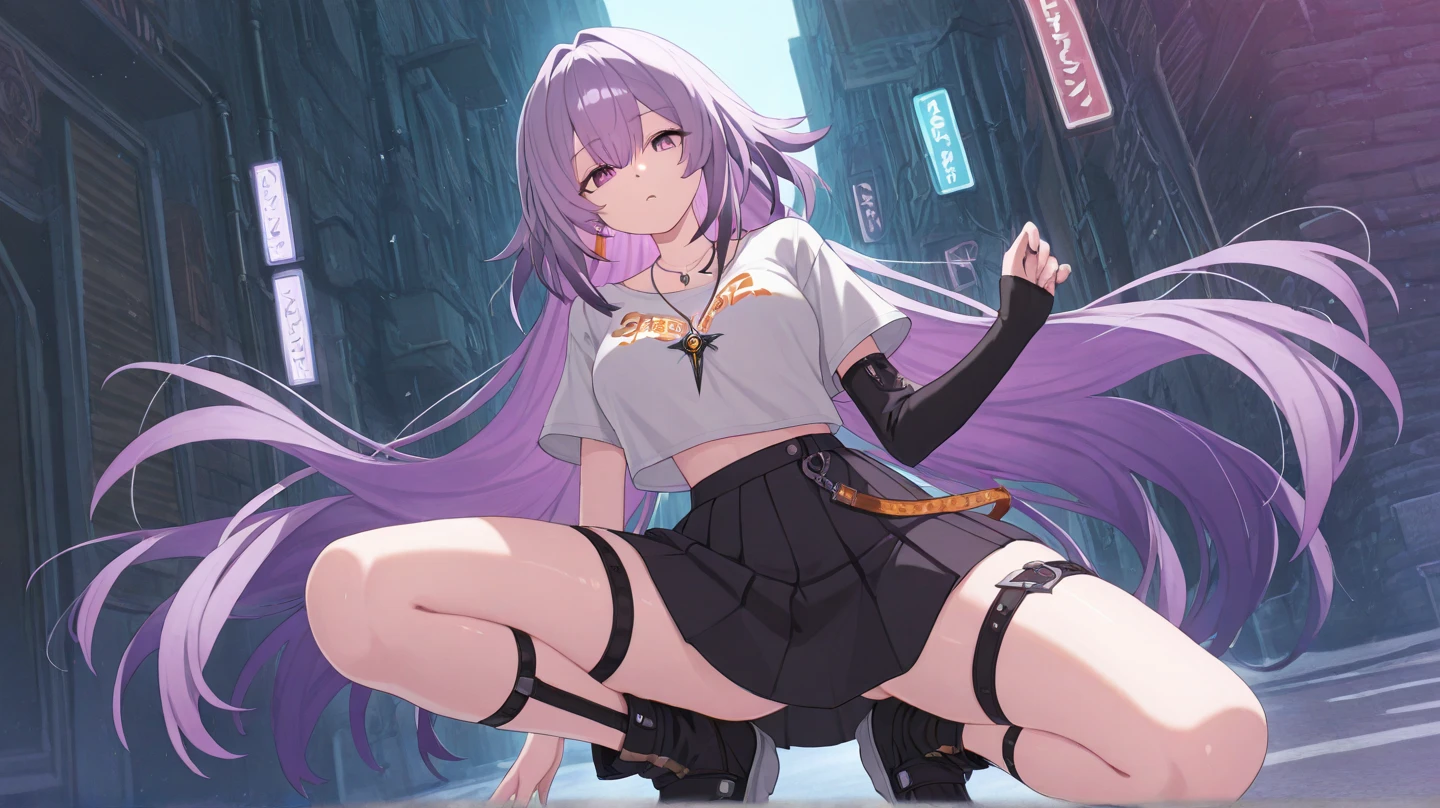 teens girl,Purple hair big breasts,wide wide shot,full bodyesbian,run,Turn Back,Big moves