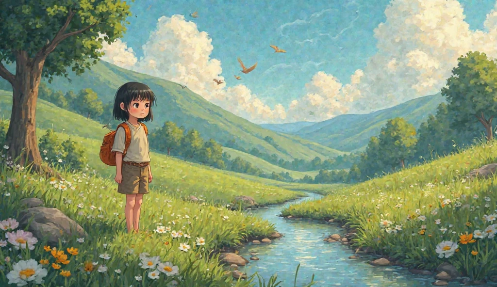Based from the photo above, create a ghibli image