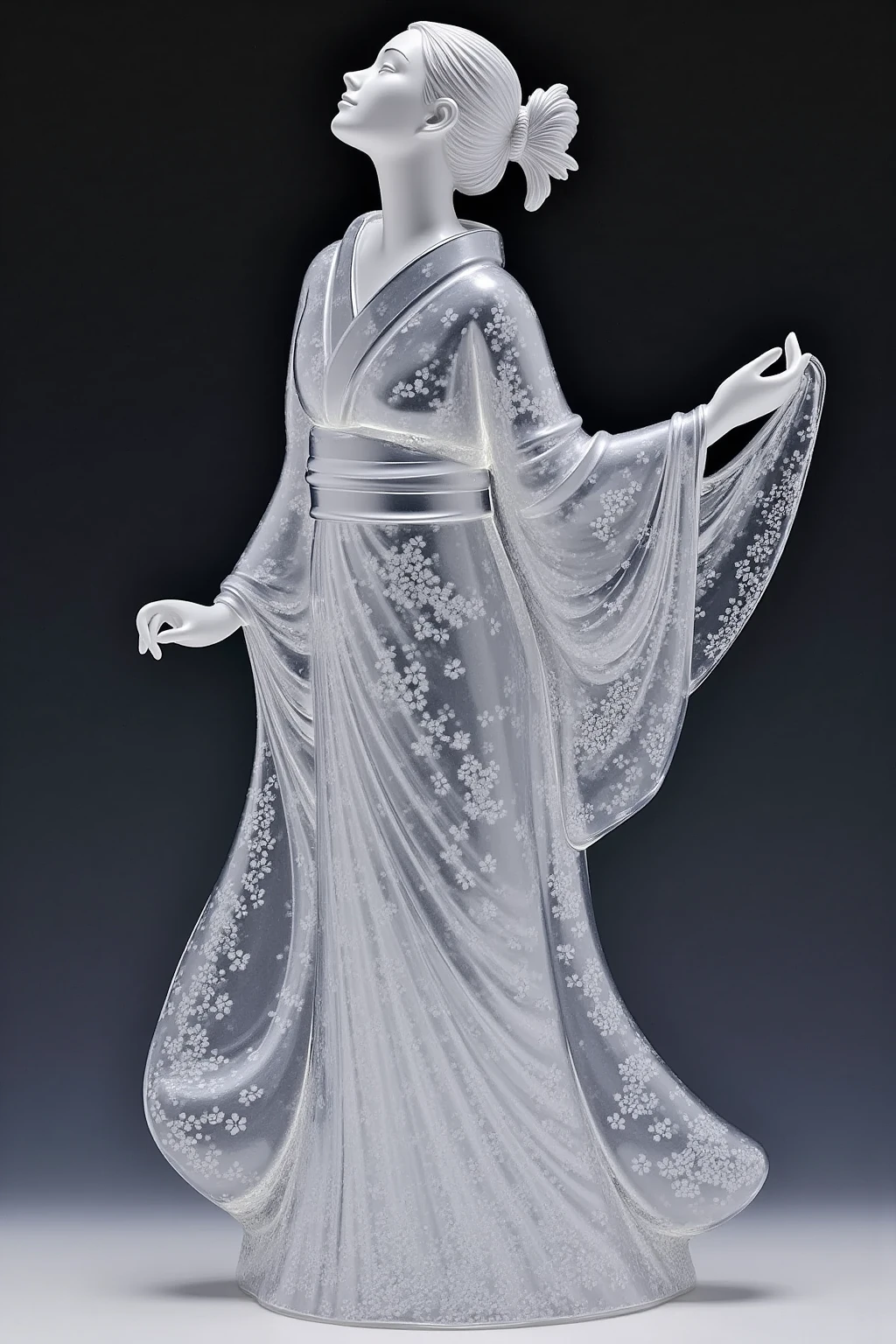 glass kimono lady figurine