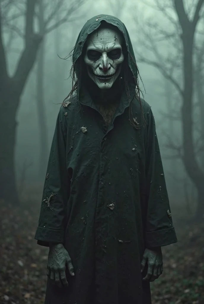  A Scary horror image standing in the forest ,PICTURE REALISTIC, high resolution, 8K 