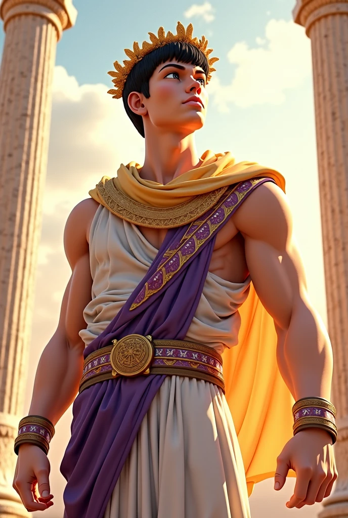Alexander the Great with one hand raised upward