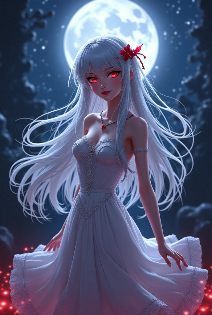 a female ghost,Sexy body white skirt,beauitful face,Eyes bleeding,,Floating in the air,Reach out and grab it,An atmosphere of terror --auto