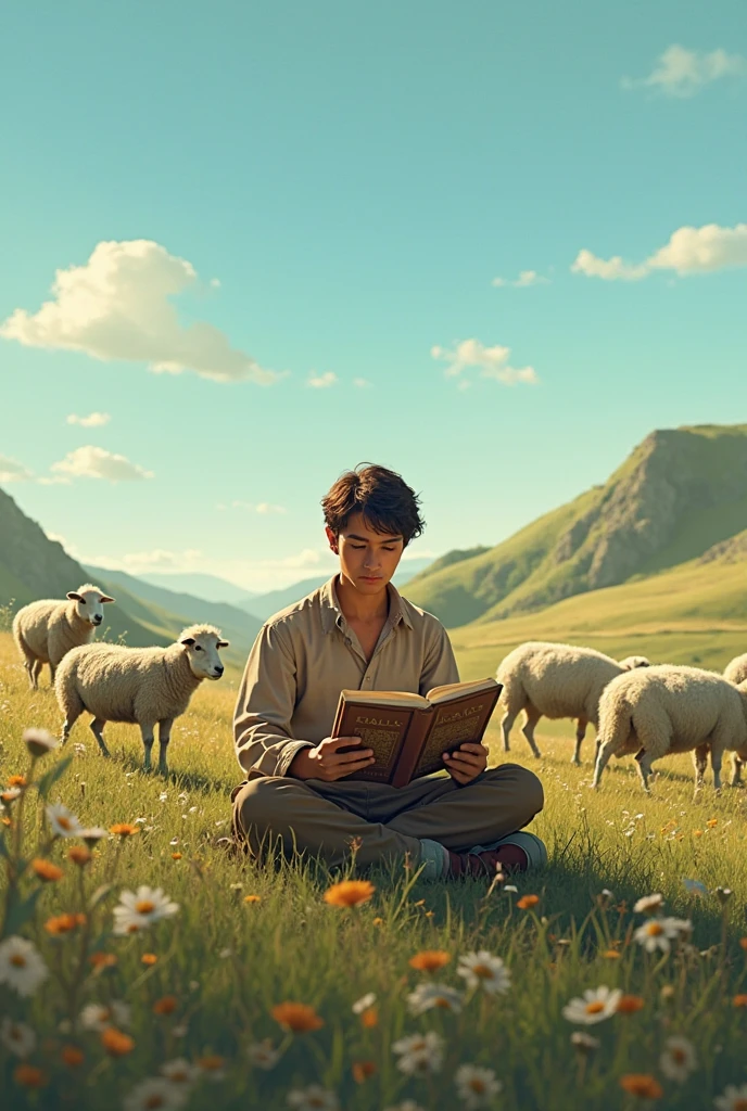 Me reading the Alchemist Novel while grazing sheeps 