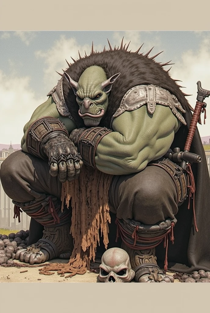 score_9, score_8_up, score_7_up, solo, male focus, chubby male, orc, green skin, tusks, nipples , armor , shoulder armor , strip club , (( black tight )) , ((( arouse by tentacles ))) , full body , boots armor , laying spread legs , tear , ashamed face
