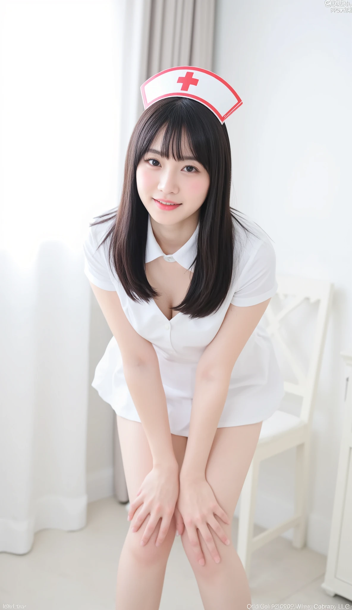 Unbelievably beautiful japanese girl, junior high school, (have a vaginal sex , Please insert penis into your pussy:1.3), neat and clean face, baby face, emotional happy smile face, A kind smile, pulled back ponytail hair, 15 years old, (Best Quality, 8K, master piece :1.3), (gleaming skin, Shiny hair:1.4), master piece, Best Quality, (Ultra-detailed), nurse