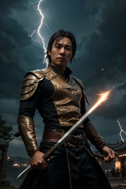 A swordsman with a chinese background who has magical powers in the form of lightning that snatches