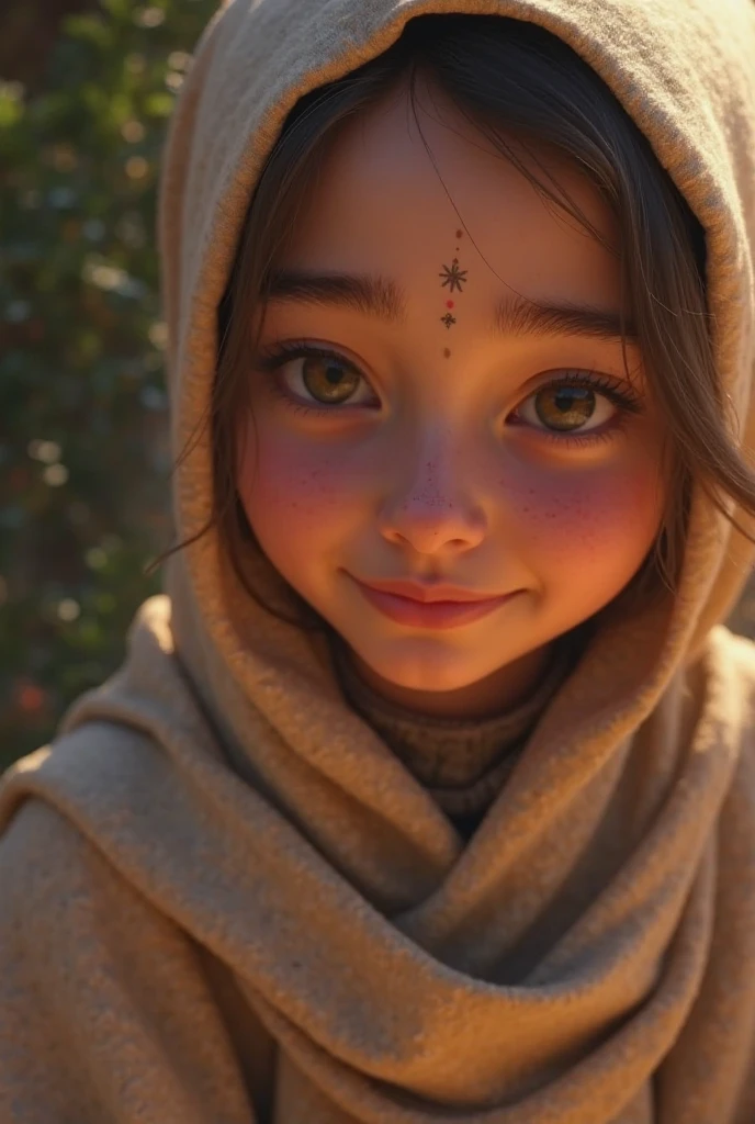 Closeup on a beautiful Princess Zelda dressed in a beige blanket with bronze in a glorious appearance, cheia de orgulho, olhar vitorioso, ricamente detalhada, Hiper realista, 3D-rendering, obra-prima, NVIDIA, RTX, ray-traced, Bokeh, Night sky with a huge and beautiful full moon, estrelas brilhando, campos do Reino de Hyrule, numa manjedoura bege com bronze, Flags on the camera, Bokeh, 8k,