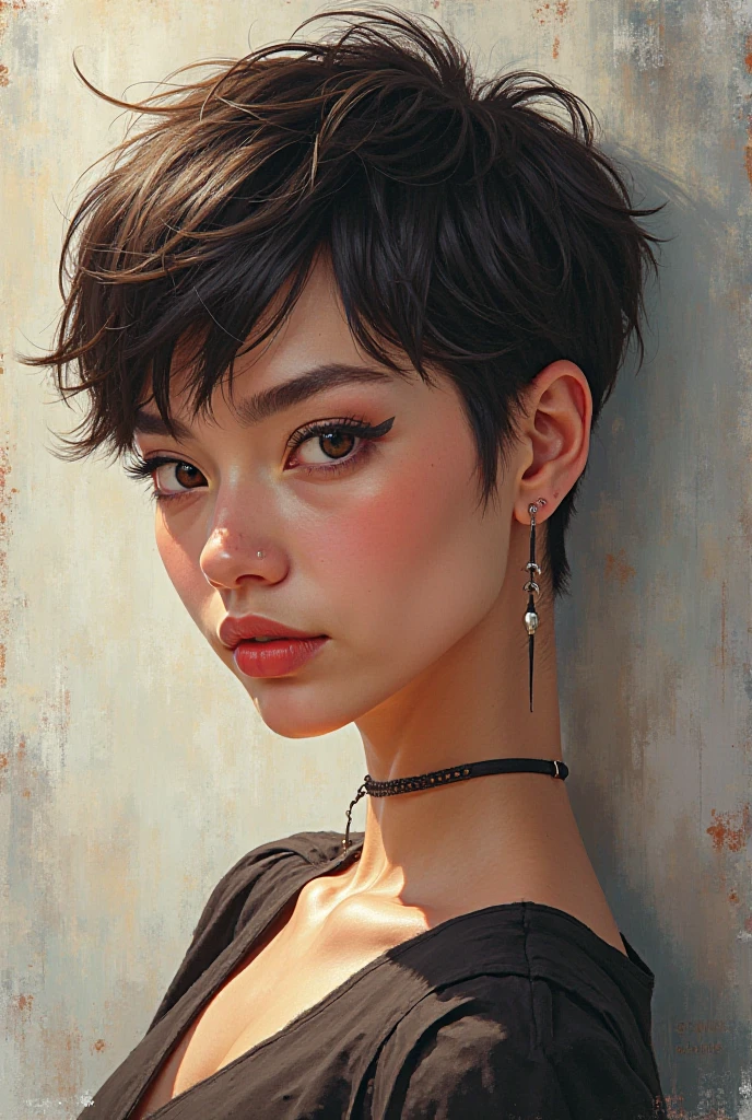 Picture with a short hair 
