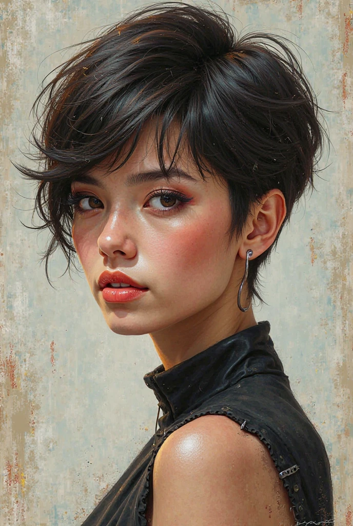 Picture with a short hair 
