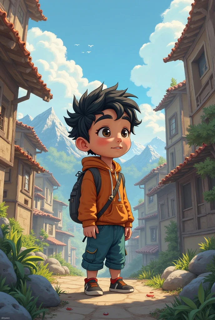 main character, zyan , as the  boy with a sharp mind and very innocent  (Once in a busy town nestled between mountains, there
lived a boy named Zayan. He was not the strongest or the
fastest among his friends, but he was known by everyone
for being incredibly smart and clever.)