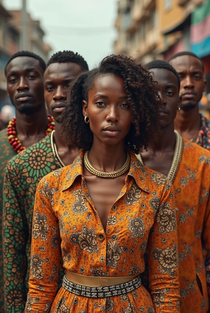 une image très réaliste montrant des jeunes africains et africaines birn vêtus