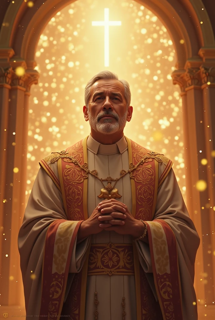 A congratulatory image with only letters for the priestly anniversary of Father José Luis 