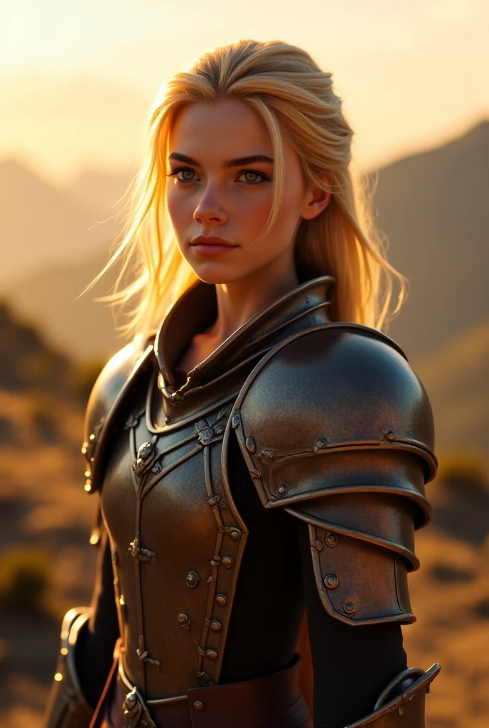 masterpiece, best quality, 1woman, solo, fantasy art, female paladin, beautiful, portrait, short blonde hair, light silver armor, looking at viewer,