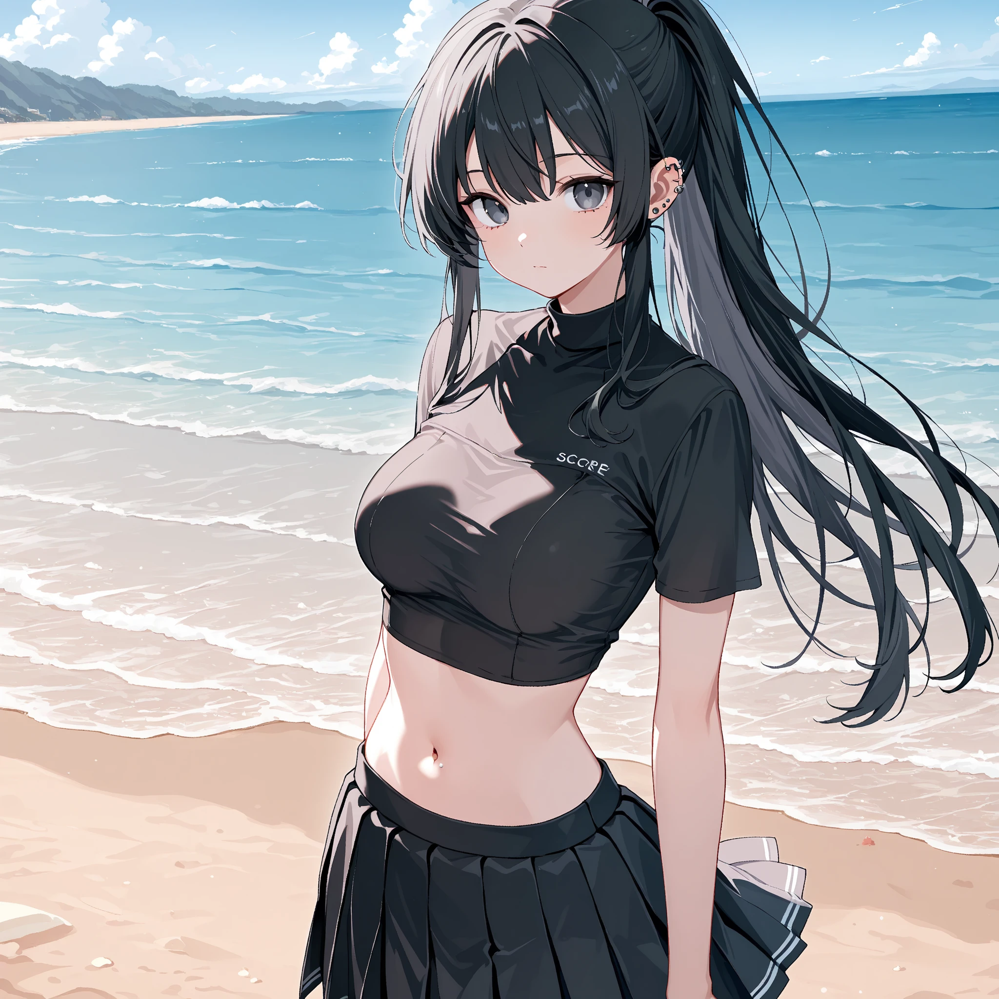 Black hair twin tails、tits、underwear