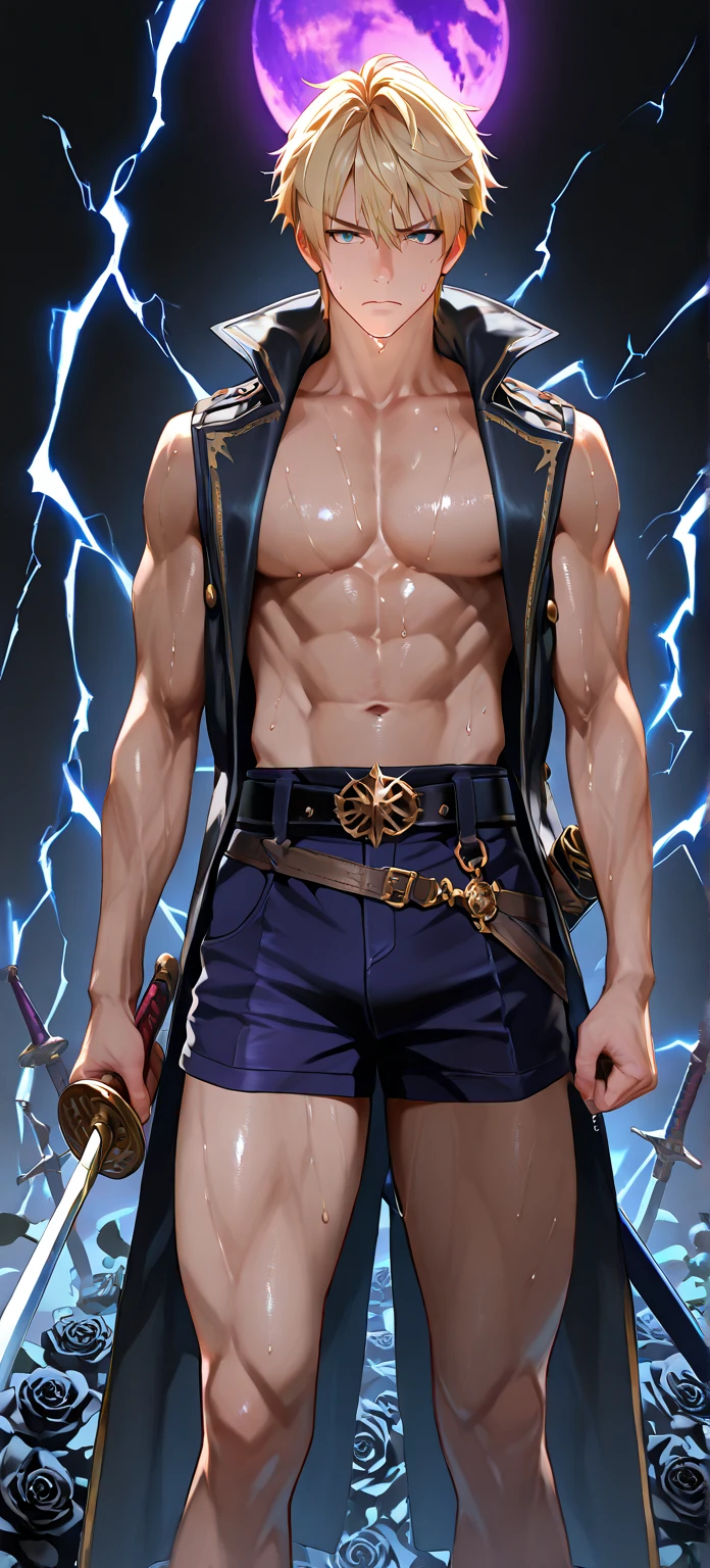 there is a man in a underwear holding a sword on the beach, white loincloth, loincloth, holding his trident, wearing loincloth, nanquan, lean but muscular, yanjun chengt, skinny male fantasy scientist, cai xukun, gigachad muscular, muscular!!, by Juan Carlos Stekelman, [ adamantly defined abs ]!!,nsfw
