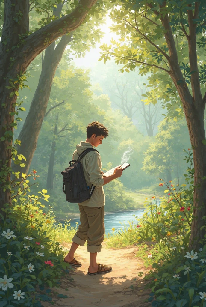 Character journaling, going for a walk in nature, meeting a friend for coffee, smiling genuinely.