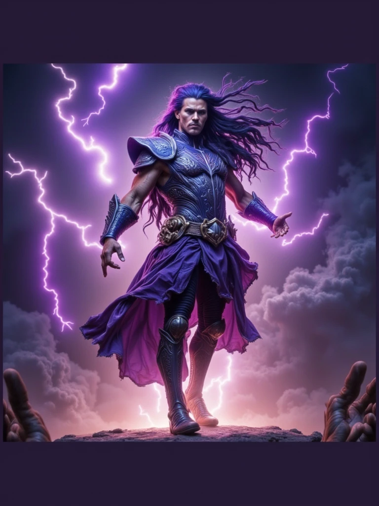 There is a man with long Rasta dreadslook hair and drumsticks in his right hand, and an electric bass in his left hand, by a futuristic young man Selk'nam, Atlanter Warrior, Alternate Album Cover, Album Cover!, New Album Cover, Alena Aemani Digital Art, Aetherpunk Airbrush Digital Art, As an Atlantean, Luthien, Music Album Cover, Album Art