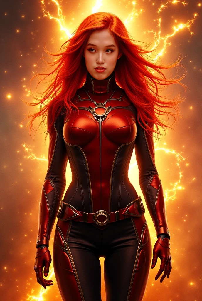 thm style, beautiful woman on fire