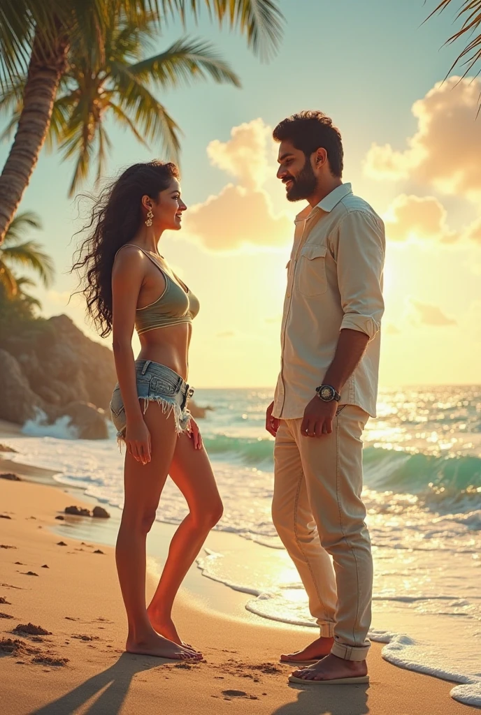 Indian women with big boobs in bikini with husband