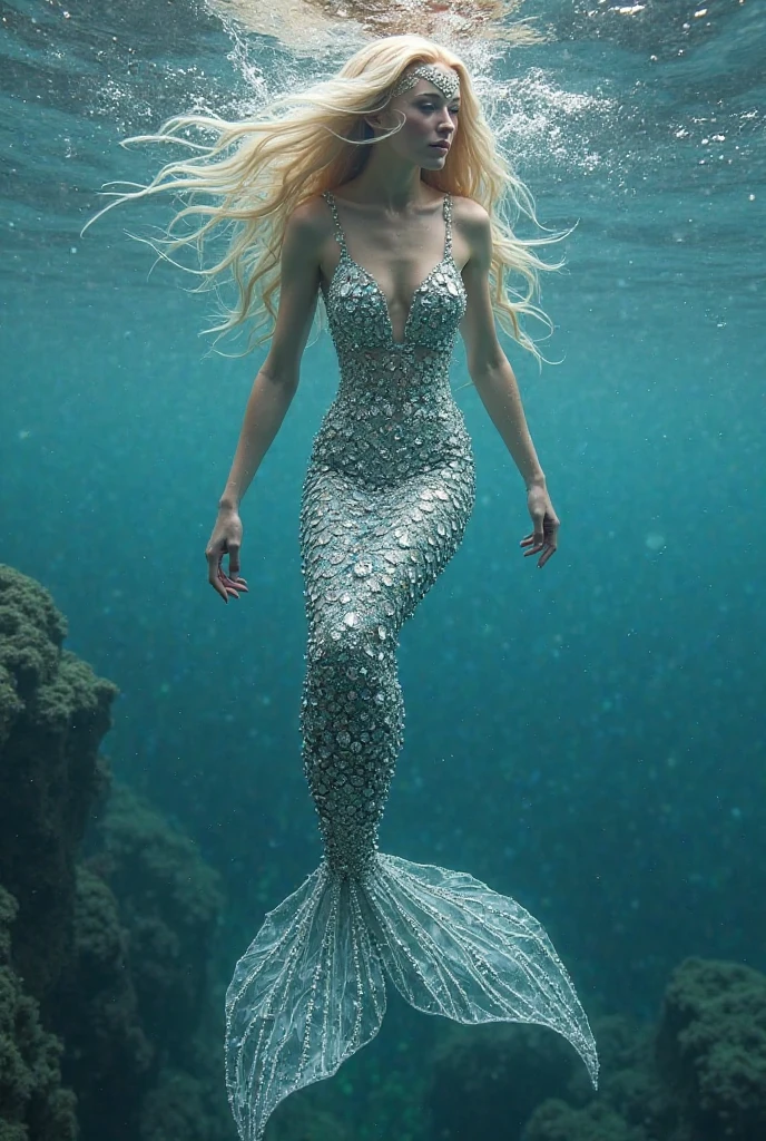 rk-shells Amidst the depths, a captivating underwater saga unfolds as a dreamlike girl with eyes of molten sapphire navigates through a surreal seascape adorned with resplendent seashells. <lora:shells_xl_v3:0.7>