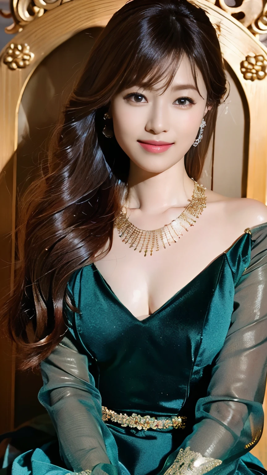 (One person), (masterpiece, Highest quality), (Gorgeous 25 year old Greek girl), (Long wavy black hair:1.6), (Athletic Bodybuild), (Exotic fair skin:1.4), (Shiny sweaty skin detail:1.6), (Green Eyes:1.4), (Serious expression), (Busty Breast Size:1.4), (She is wearing a green strapless bikini with flowing silk fabric and gold jewelry。:1.4), (Deep valley), (Dynamic pose:1.4), (dim greek temple at night:1.6), Centered, (Waist up shot:1.4), from the front, Insane Details, Exquisite facial details, Exquisite handcrafted details, Cinematic shots and lighting, Realistic and vibrant colors, masterpiece, Sharp focus, Very detailed, Photographed with a digital SLR camera, Depth of written boundary, Realistic environments and scenes, Master Composition and Photography