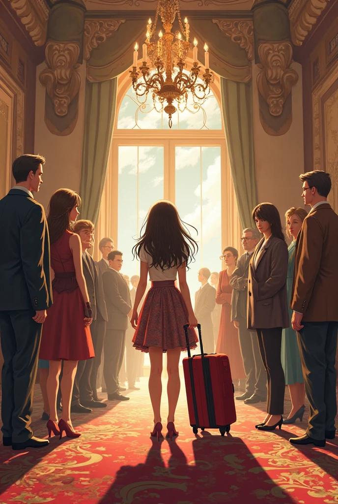 बहुत बड़े मेंशन के अंदर एक कॉलेज गोइंग गर्ल अपना लगेज लेकर खड़ी है और उसके सामने दादा जी उसकी mom dad उसके अंकल और आंटी और उसके ही उम्र के भाई और बहन खड़े है 