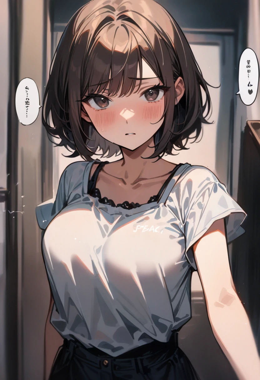 top-quality、supreme1People Girls,hightquality,A detailed face、A detailed eye、Detailed nose、Detailed mouth、 Beautiful expression, ((masuter piece)), ((High resolution)), ((Best Quality)), detail, (NSFW:1.4 ,With a disgusting face,Glaring at this), ((Skin shiny with sweat)), (Yoga Wear:1.2)、 girl with,red hairs, (short-hair)、yoga pose:1.3、fair white skin:1.3、、large full breasts, cinmatic lighting, perfectly shaded,(((dark storeroom))), Realistic lighting with shades,Reflecting the whole body