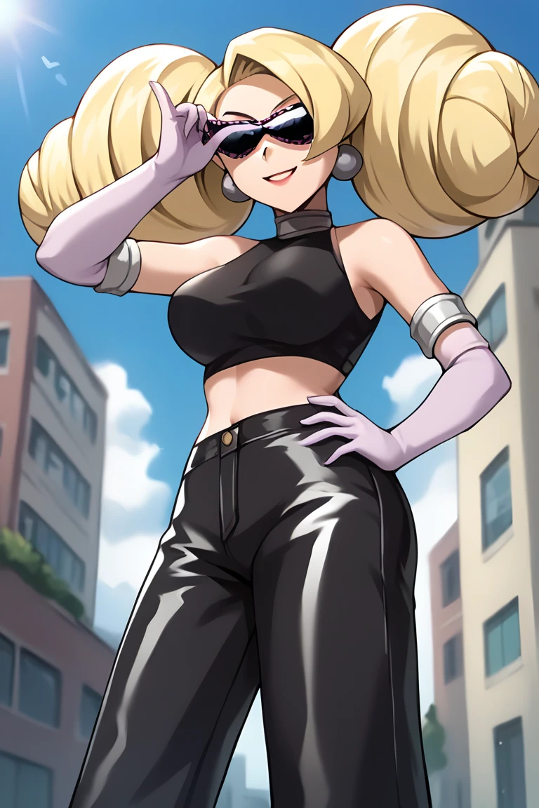 1girl, mount lady, boku no hero academia \\\\\ masterpiece, best quality, very aesthetic, absurdres, newest \\\\\\ sportive body, \\\\\\ by dodok, nyantcha, cutesexyrobutts, by khyle ///// blonde, purple eyes, , 24 years old,, wearing only apron, , naked, rating general,,big tits