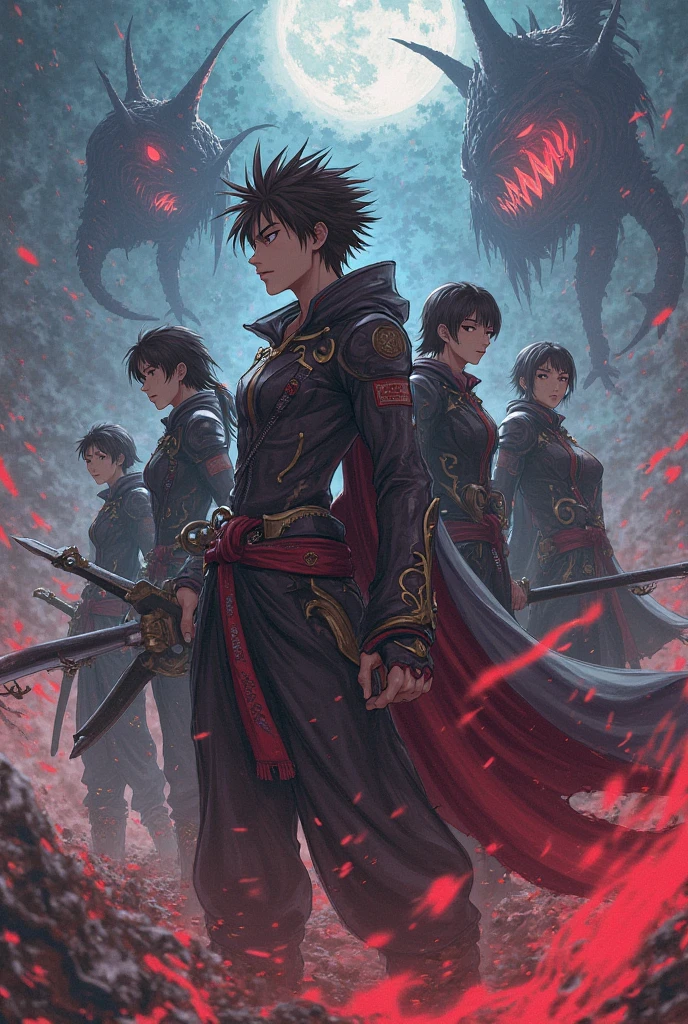 Create some anime characters, estilo solo leveling