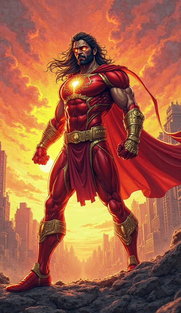 indian,superhero,wears a cape,angry,laser eyes,best quality,