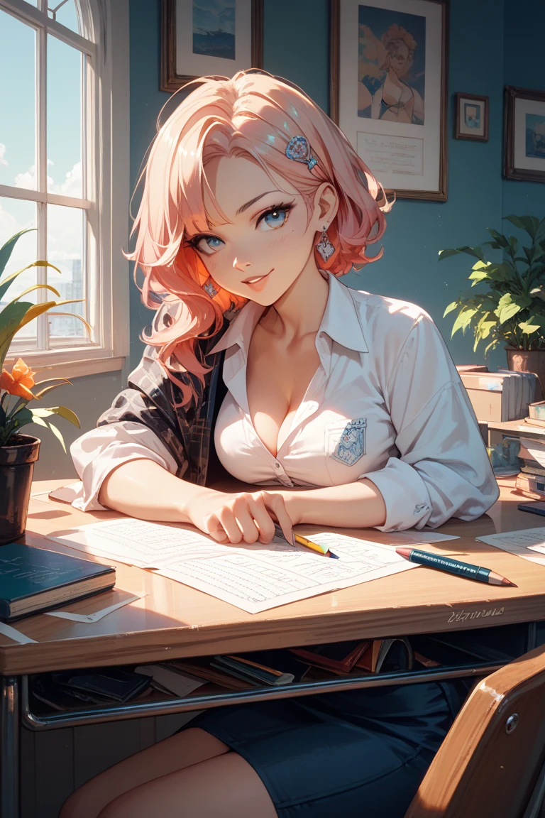 On the designer's desk　 colorful pen 　Colored pencil　Window