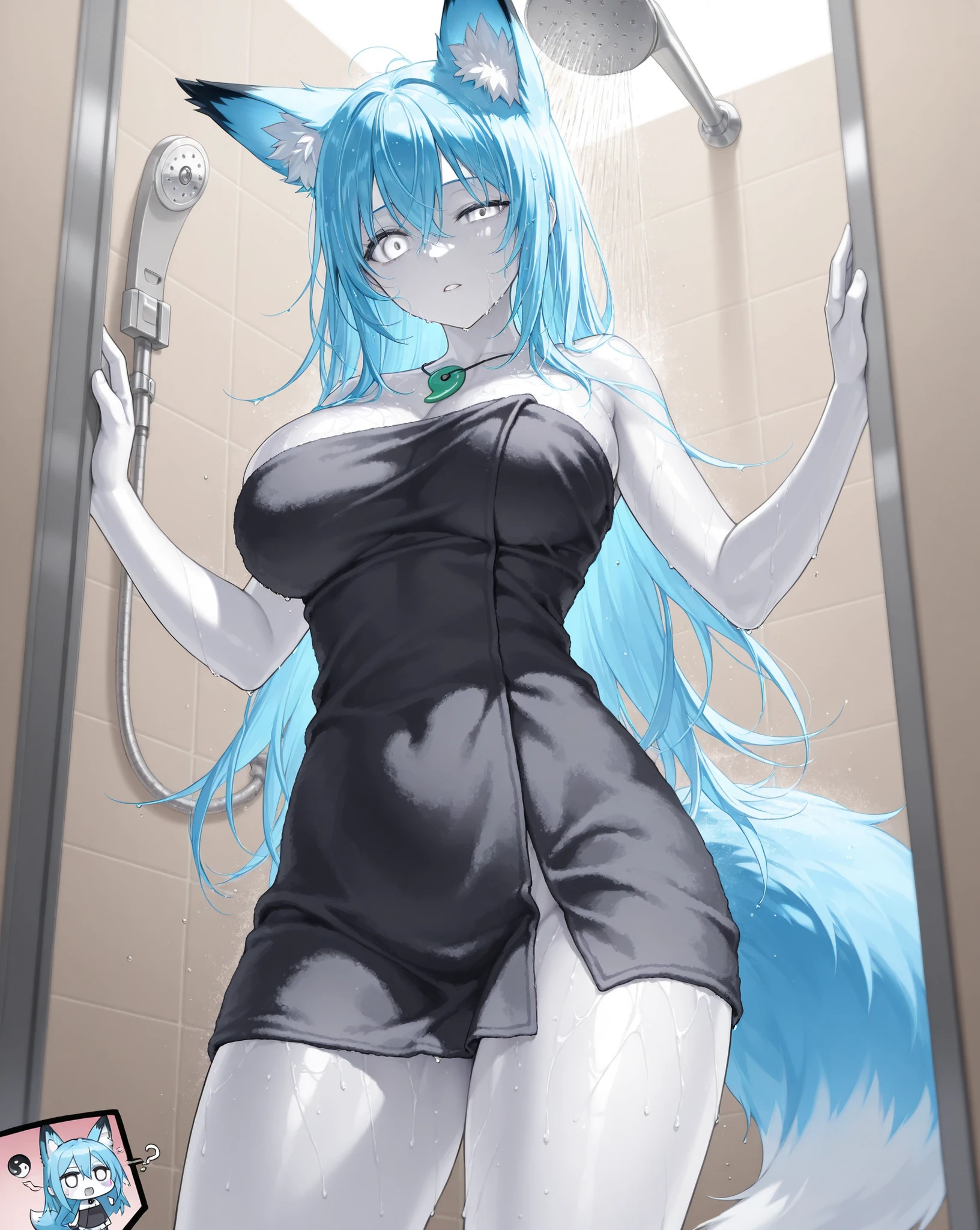 Cat ears and newborn beauty、After sex、Naked, standing on the sofa with her legs spread apart, making a peace sign。She is squirting breast milk and salt and gasping for breath.。