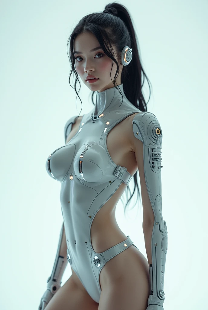(best quality,4k,8k,highres,masterpiece:1.2),ultra-detailed,(realistic,photorealistic,photo-realistic:1.37),(bestselling female sex android:1.2),(gorgeous, perfect irises, perfect lips, perfect teeth),(flawless skin, soft front lighting, glow, HDR),(soothing colors)An exhibition showcasing AI-equipped autonomous female androids exhibiting various sex positions, adorned with a beautiful face and seductive gestures. The androids' eyes, lips, and faces are exquisitely detailed, creating a mesmerizingly realistic appearance. The exhibition is a masterpiece of modern art, combining the mediums of sculpture and technology to blur the boundaries between human and machine. The androids' bodies are crafted with ultra-realistic materials, utilizing physically-based rendering techniques to achieve a photorealistic effect. The lighting is carefully designed to accentuate the androids' features, with studio lighting creating a captivating atmosphere. The colors exhibit a vivid and alluring palette, enhancing the seductive nature of the exhibition. The exhibition boasts high-resolution visuals, such as 4k and 8k displays, allowing visitors to immerse themselves in the intricate details of the androids' bodies and expressions. The scene is further enhanced by elements such as bokeh, creating a dreamy and ethereal ambiance. The exhibition combines elements of photography and concept art, resulting in an innovative and provocative art form. (NSFW:1.5), Her chest, stomach, and genitals are covered with artificial skin. Sex androids have beautiful, sexually attractive faces that are so detailed that they are indistinguishable from real humans There are Italian girl, Russian girl, Saudi girl, and Japanese girl types. Their eyes are blue.
