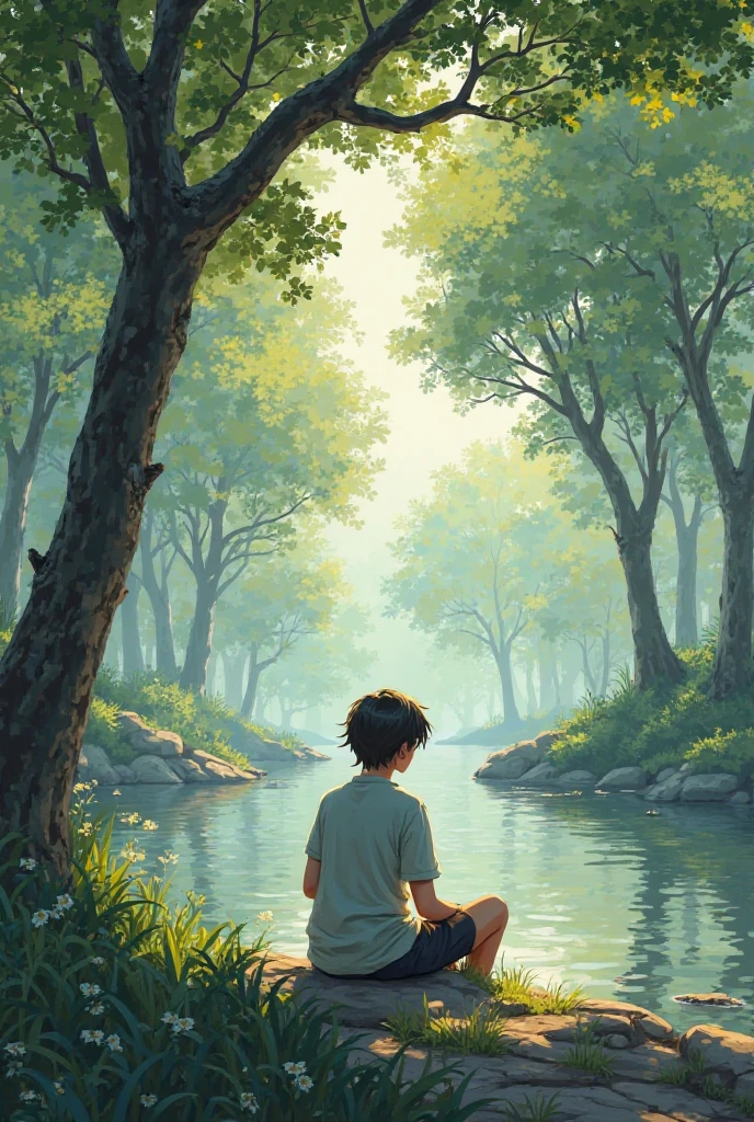 একদিন এক ব্যক্তি সকালে নদীর ধারে এসে বসলেন