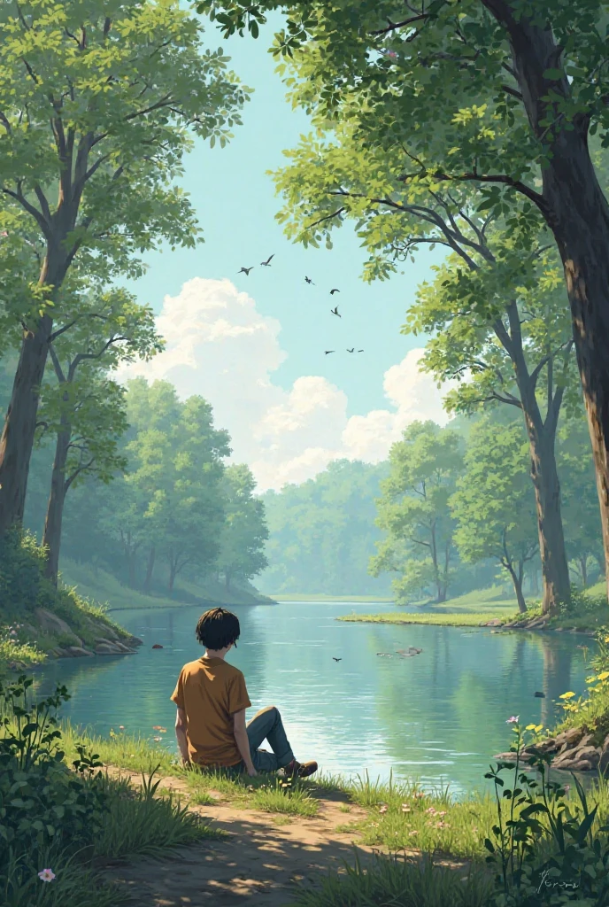 একদিন এক ব্যক্তি সকালে নদীর ধারে এসে বসলেন