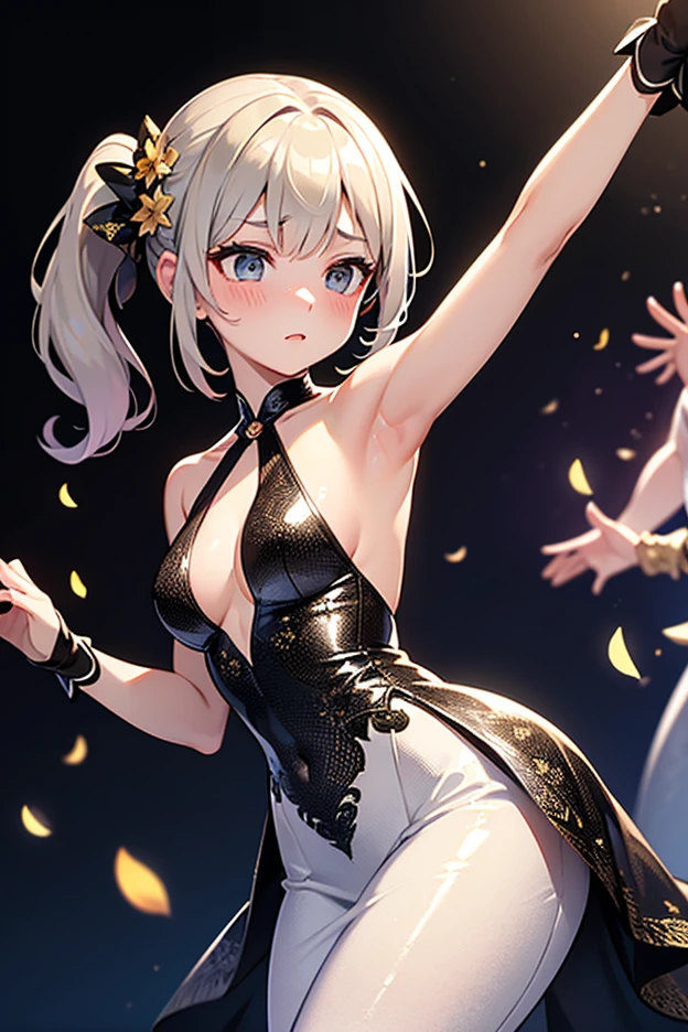 ((Create MaxZenArt!)), (Yuna), (young girl, 16 years old, naked, full length, naked body, dark hair, light skin, scarlet lips, smile; black, expressive playful eyes, long eyelashes))_((Top quality, masterpiece), (one young girl - 16 years old, naked, full length, white hair, white skin, scarlet lips-smile; black, expressive playful eyes, long eyelashes), (black translucent - chiffon dress, gold line, very short peignoir dress, (erotica), (sexuality), (very sexy body, seductive body, small beautiful breasts, genitals), (calm relaxed pose, hair fluttering in the wind, half turned, look at the viewer, stylish girl- model))_((Digital painting, wide brush strokes, outstanding skill, oil painting), (daylight, soft warm shadows, contrasting cold light, reflexes, refraction, tracing))_((background - stunning blooming irises; ( purple, yellow, blue, white), (petals, shoots))_((Highest quality workmanship, realism, digital painting, modern brushwork, clear correct anatomy, grace, simplicity of execution)) 