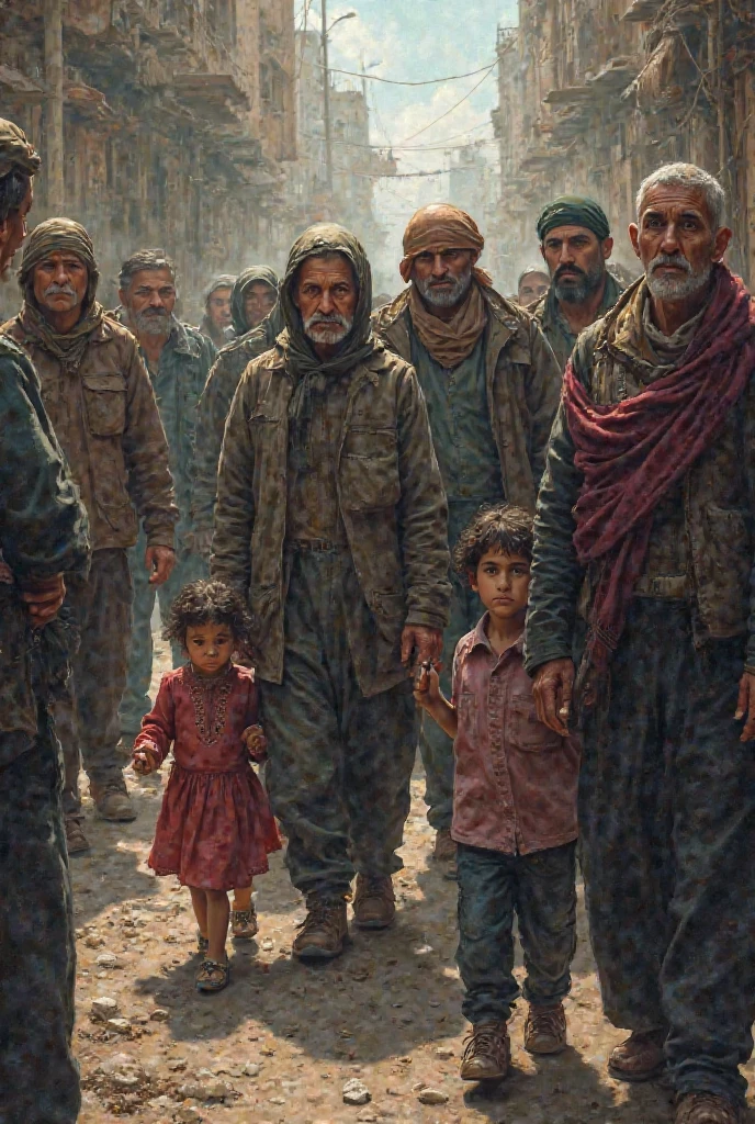 "Write a heartfelt and powerful narrative about the oppression and suffering faced by a community in Palestine, highlighting the human cost, resilience, and the longing for peace and justice."