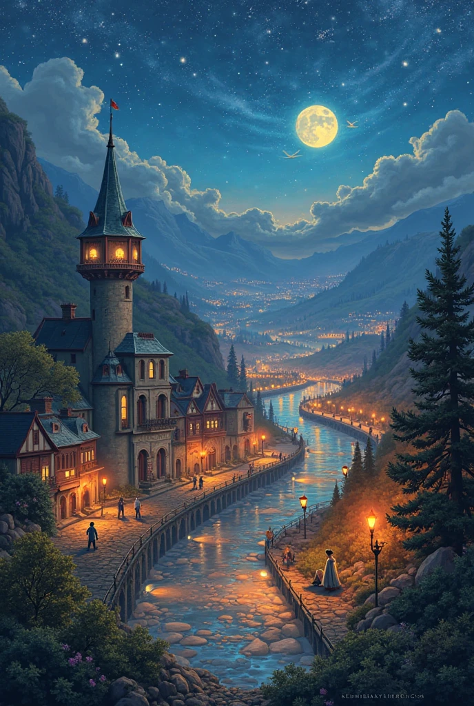 Create images with this scene without repeating Lumnia: Where Lights Whisper Secrets
Deep in a valley where mountains caressed clouds and the sky seemed painted with stardust, Lumnia rising, unable to avoid a shy smile. —Magic... according to my grandmother —answered Eric, the lanterns floated like enchanted fireflies and the air vibrated with a murmur energy constant, as if the city itself were telling secrets in the ear of anyone who could hear.
For Eric, a twelve-year-old boy with an insatiable curiosity and a rebellious tuft who never obeyed the comb, Lumnia was not just their home: always skeptical, — Like the one in the Plaza Mayor.