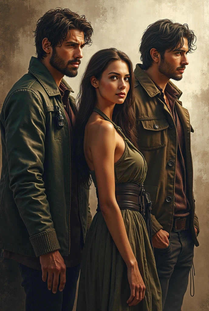 Make it as 3 men and 1 women please make all of them visible