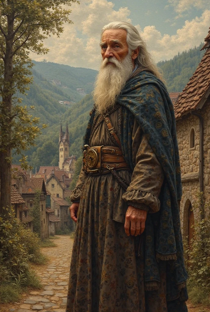 It should be in German but be antique as a background