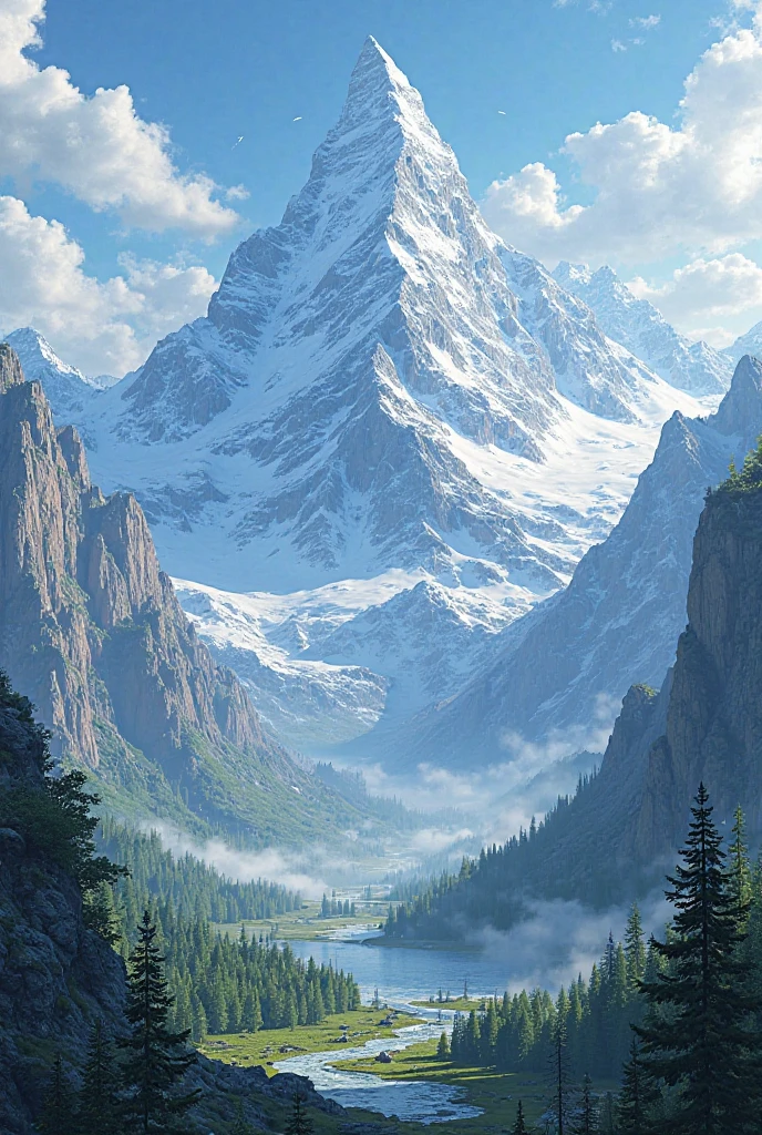 The mountains 
