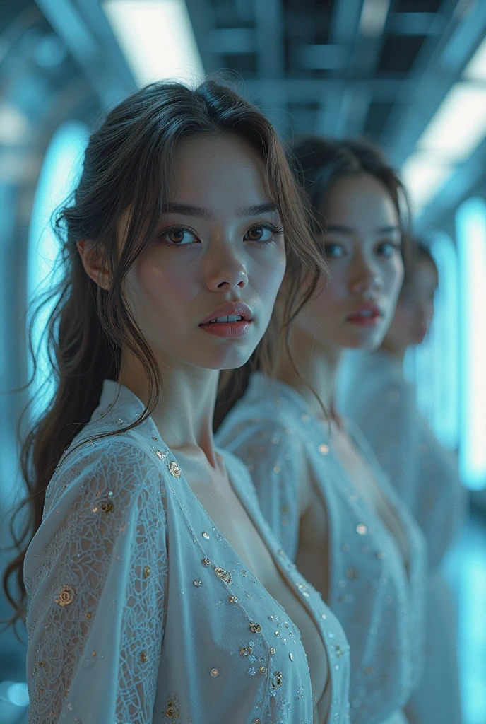 Sci-fi 3D stereoscopic effects，Beautiful women，1920*1080