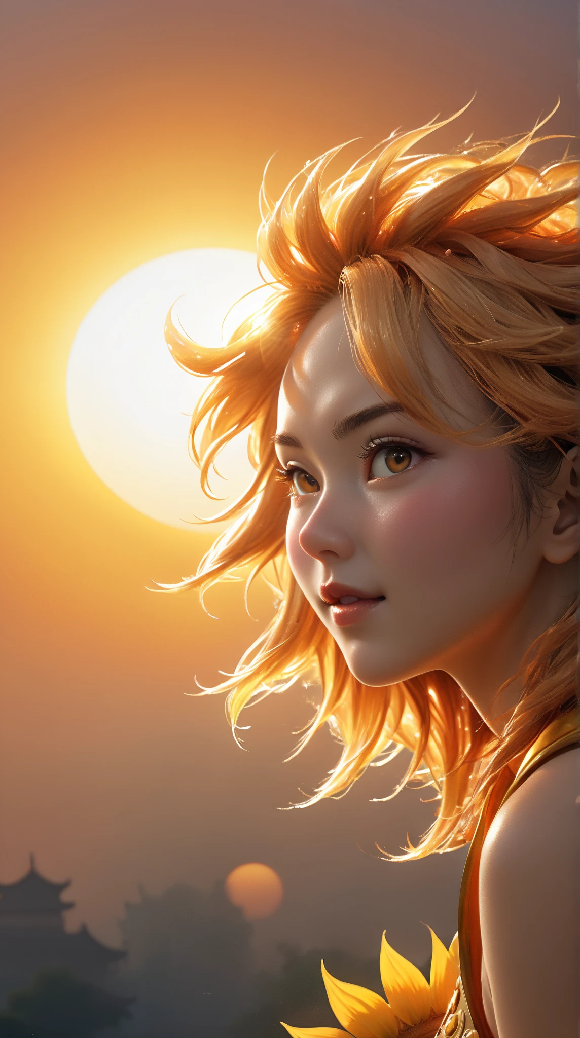 ( today's strength, sun rize),
(4k, 4K quality, Ultra HD, Ultra-detailed, very accurate, realistic:1.4), mysterious、modern、fantastic、 morning glow