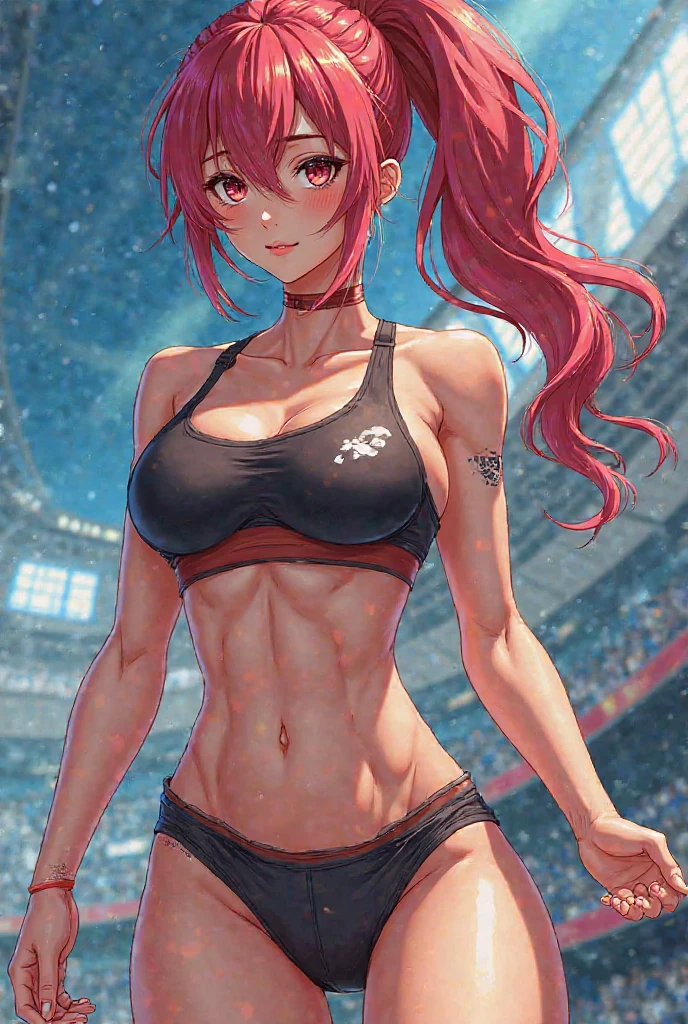 (masterpiece, best quality:1.2), solo, 1girl, kirijodef, looking at viewer, hair over one eye, baseball stadium, baseball outfile, (detail skin texture, ultra-detailed body:1.1), RAW photo, (high detailed skin:1.2), 8k uhd, dslr,