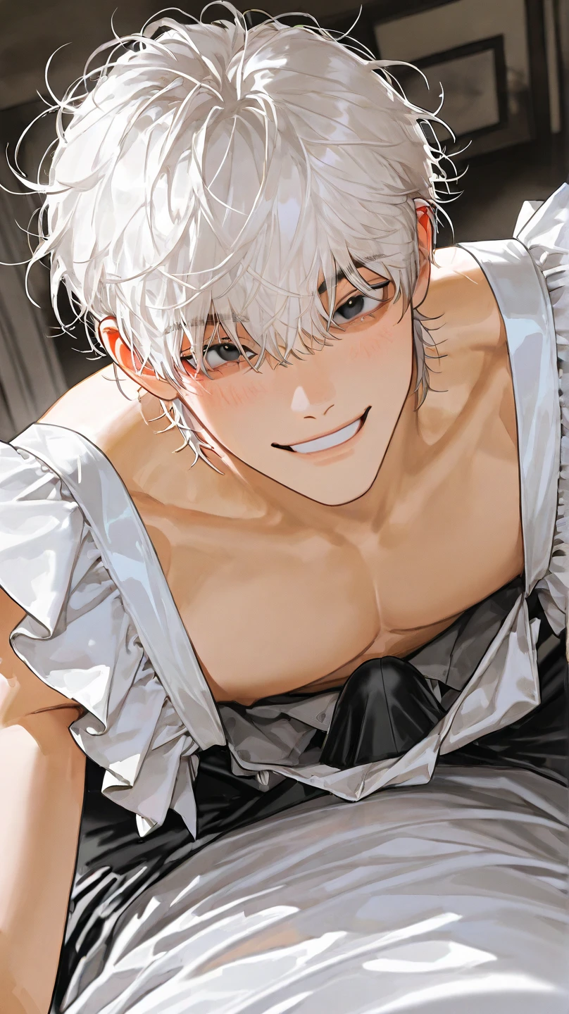 masterpiece, (photorealistic:1.4), best quality, beautiful lighting,
gear fifth, monkey d. luffy, 1boy, arms up, closed eyes, curly eyebrows, white hair, facing viewer, foreshortening, laughing, long sleeves, male focus, medium hair, messy hair, motion lines, open clothes, open mouth, open shirt, studio, pectorals, scar, scar on cheek, scar on chest, scar on face, shirt, solo, steam, teeth, toned, toned male, upper body, white shirt, thick eyebrows, white eyebrows,
RAW photo, 8k uhd, film grain