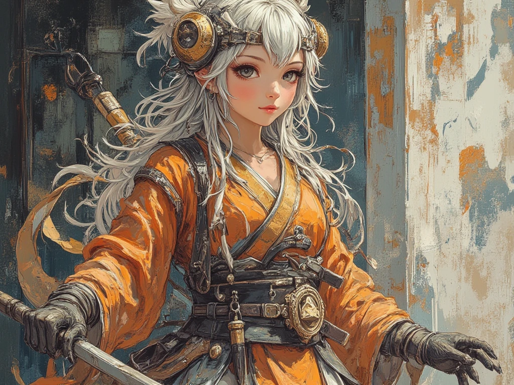 an strong female hawk, cute hawk, smiling hawk face ,dressed in martial artist outfit, hold a  golden regalia staf,  In fantasy art style, masterpiece,  best quality , Super Detail, an epic, 4K, cinematic light, ultra-detailed,  8k resolution ,(high quality, 8k, 4K, high contrast, masterpiece: 1.2, 最high quality, best aesthetic),quality:(highest quality, 4K, High resolution, masterpiece:1.2), Super detailed, ( fantasy art ,oil:1.5), High quality artwork, delicate brushstrokes. Teks OCHI