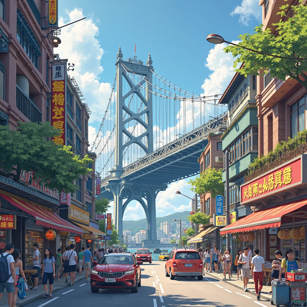 There is Taipei Bridge on the top of Tamsui River, the main north-south passage
One side is called Dadaocheng and the other side is called Sanchongpu
There are cars on the top of Taipei Bridge, and Taipingtong is under the bridge
The streets are full of department stores and groceries. Big bowls of beef noodles are sold.
Ah~~~
Taipei Bridge is a place where people are being exploited. We are all outsiders. We have to bear the consequences.
Ah~~~
Taipei bridges are full of people, it doesn't matter whether it's hot or cold, people ask me to work there