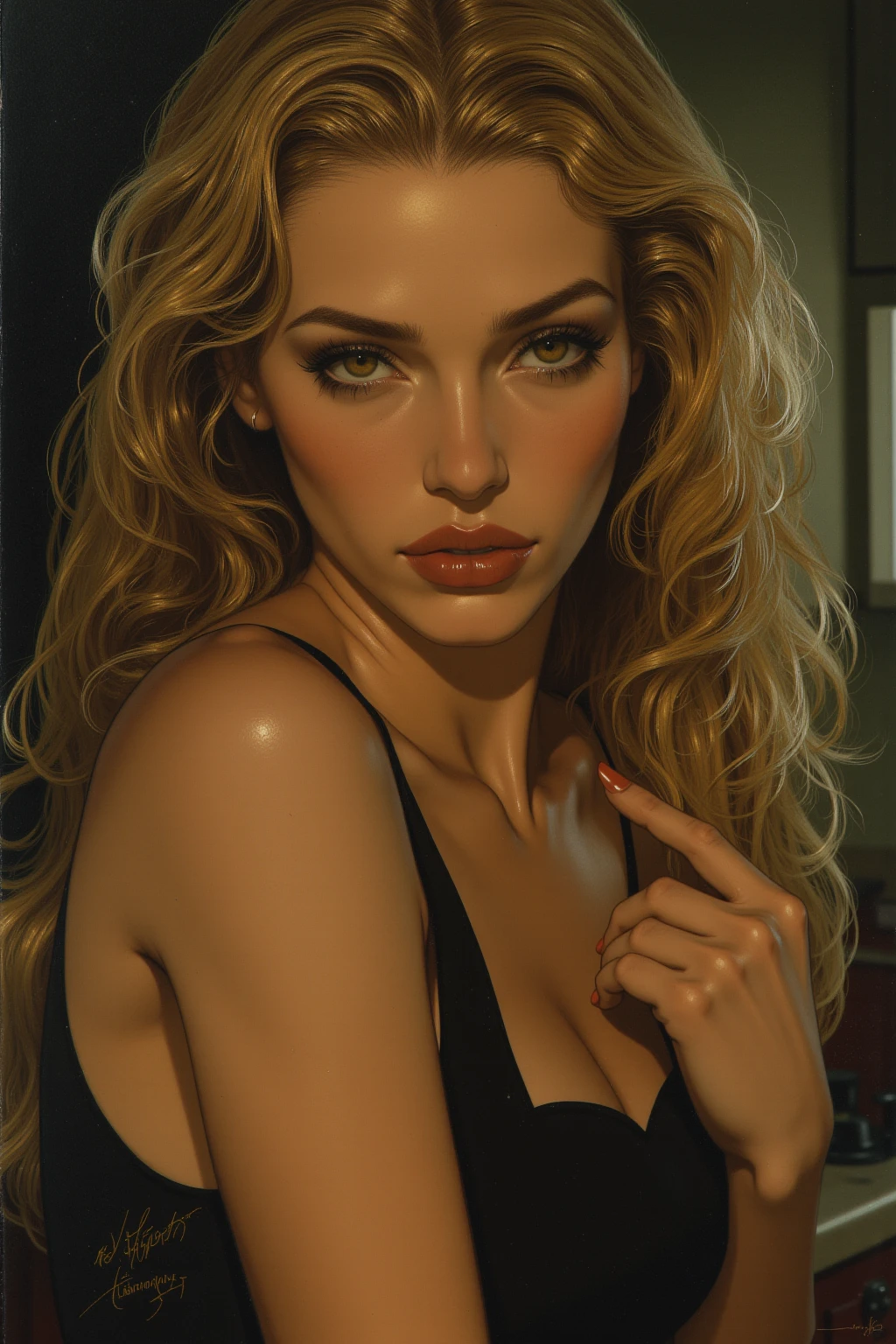 Realistic detail,High Resolution, 4K, Super Detail,Professional photography, Hourglass figure, Big Breasts, round big ass, Side Strobe Blonde Woman,brown eyes,Petite Face ,Beautiful woman ,masterpiece,Realistic,kitchen,Relax,unconscious,Authentic,Stunning,Moloi