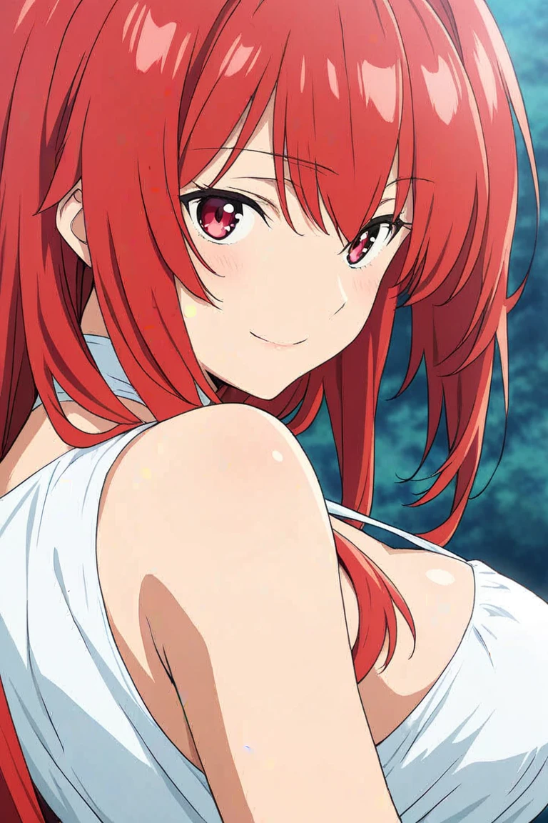 Yoko Littner retrato, ojos amarillos, , desnudo, breasts, yellow eyes, orange eyes
